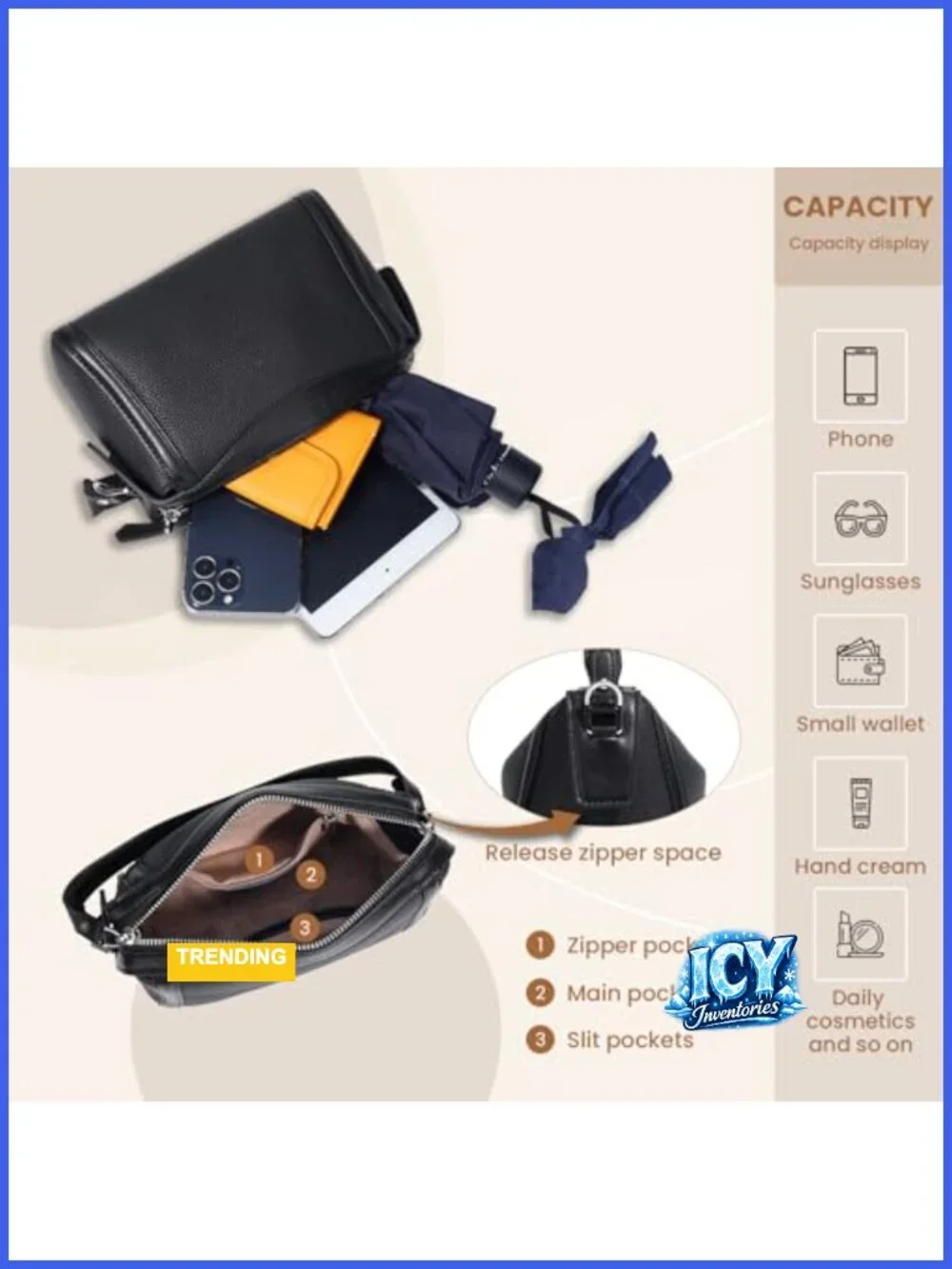 Genuine Leather Satchel Purse Women Top Handle Crossbody Bag Adjustable Strap